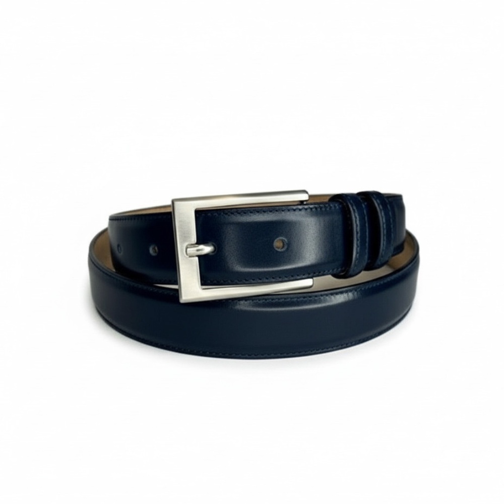 Maison Koly X Enzo Bonafe Dress Belt Handmade Navy Calf leather